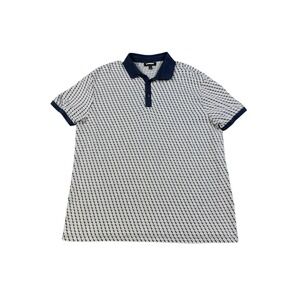 Express polo shirts men XL blue/white geometric design